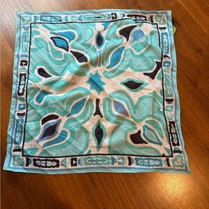Emilio Pucci Turquoise, Blue & Black Scarf